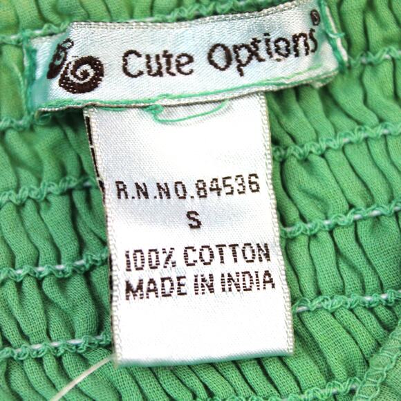 NEW Cute Options Womens S Sundress Smocked Gauzy Reggae Green Yellow Red - Picture 6 of 8